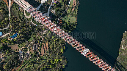 CHINA-GUIZHOU-WUJIANG RIVER-BRIDGE-CONSTRUCTION (CN)