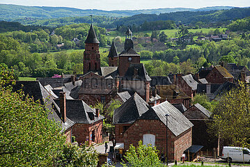 France  Corrèse  Collonges la rouge  the whole village is built in red sandstone  site classified among the most beautiful villages in France