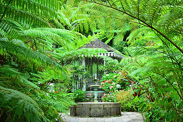 Indian Ocean. France. Reunion Island. Salazie. The village of Hell-Bourg  with its old creole houses  is one of the most beautifull villages of France. Here the Folio House or Folio Villa  built during the XIXe century in the middle of a tropical garden.