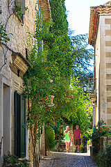 FRANCE. Provence. Vaucluse (84) Seguret  labeled as one of the most beautiful villages in France. postern street