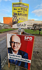Deutschland  Bremen - Verulktes Wahlplakat mit Andreas Bovenschulte (SPD)  Bremer Buergermeister und Praesident des Bremer Senatsf  fuer die Bremer Buergerschaftwahlen im Mai 2023