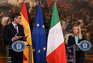 Italien-Rome-PM-Spain-PM-Press-Konferenz
