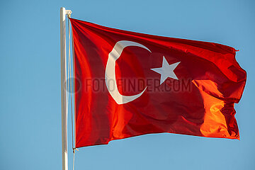 Tuerkei  Antalya - tuerkische Nationalflagge