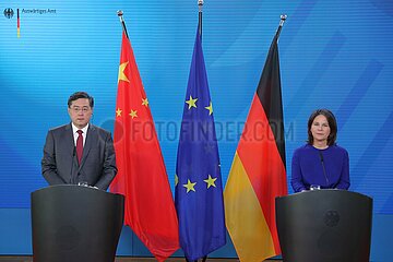 Deutschland-Berlin-China-Qin Gang-Germany-FM-Press-Konferenz