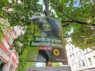 Bettina Jarasch auf Gruenen-Wahlplakat