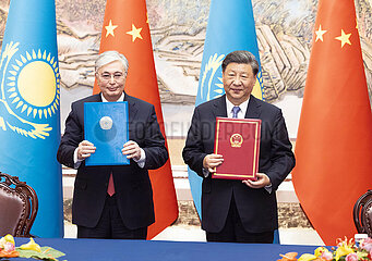 China-Shaanxi-Xi'an-Xi Jinping-Kazakh-Präsident (CN)