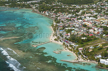 FRANCE. GUADELOUPE  SAINT ANNE TOWN (AERIAL VIEW)