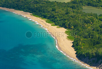 FRANCE  WEST INDIES  GUADELOUPE ISLAND  DESHAIES  AERIAL VIEW OF GRANDE ANSE BEACH