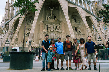 Spanien-Barcelona-chinesische Touristen-Rendite