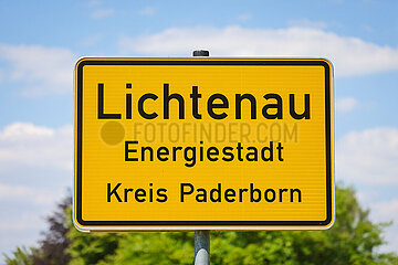 Ortseingangsschild Lichtenau  Nordrhein-Westfalen  Deutschland  Europa