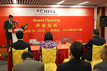 Ghana-Accra-Chinese-Botschaftsbotschaftsanwendung zur Eröffnung