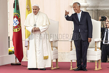 Papst Franziskus + Rebelo de Sousa