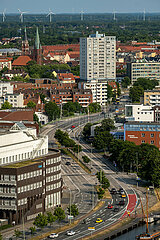 Deutschland  Bremerhaven - Blick auf Bremerhaven-Mitte mit der Columbusstrasse