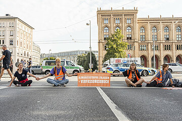Blockade der Letzten Generation in München