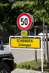 GRAND DUCHY OF LUXEMBOURG. SCHENGEN. IT IS IN THIS SMALL TOWN  CLOSE TO THE BORDERS WITH GERMANY AND FRANCE  THAT THE SCHENGEN AGREEMENT WAS ESTABLISHED IN 1985