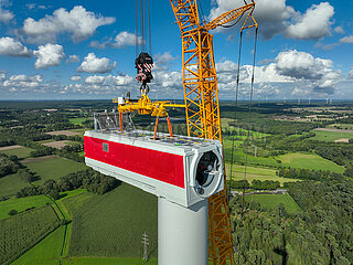 Windrad  Montage  Windpark  Dorsten  Nordrhein-Westfalen  Deutschland  Europa