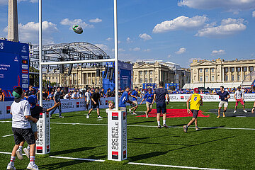 FRANCE. PARIS (75) (8TH DISTRICT) ON THE OCCASION OF THE 2023 RUGBY WORLD CUP WHICH IS TAKING PLACE IN FRANCE  A ?RUGBY VILLAGE? (FAN ZONE) HAS BEEN SET UP AT PLACE DE LA CONCORDE DURING THE ENTIRE COMPETITION.