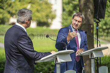 Pressekonferenz in München mit Markus Söder und Karl Nehammer