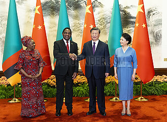 China-Beijing-Xi Jinping-Zambian President Talks (CN)