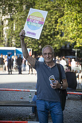 Antifa Demonstration gegen AfD Großkundgebung in München