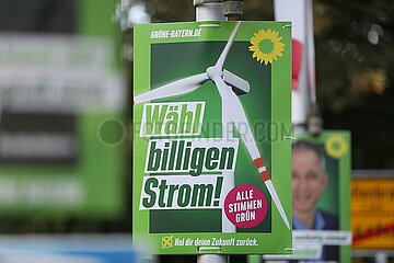 Gruenen-Wahlplakat zur Landtagswahl in Bayern 2023
