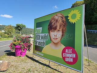 Gruenen-Wahlplakat zur Landtagswahl in Bayern 2023