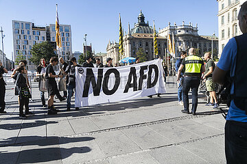 Antifaschistische Demonstration gegen AfD Kundgebung München