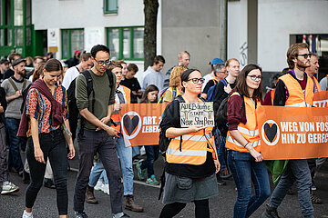 Protest für den Erhalt des Leinemasch in Hannover