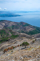 Berg Pantokrator  Korfu  Griechenland  hinten Albanien