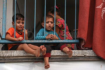 (FOCUS)MIDEAST-GAZA-PALESTINIAN-ISRAELI CONFLICT-DISPLACED CHILDREN