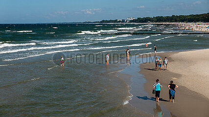 Polen  Kolobrzeg - Strand an der Ostsee