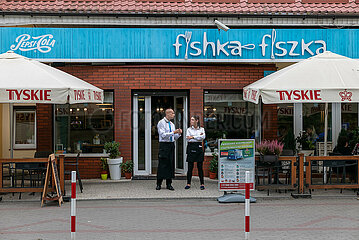 Polen  Kolobrzeg - Fischrestaurant in dem Kurort an der Ostsee