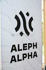 Berlin  Deutschland - Das Logo von Aleph Alpha.