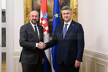 CROATIA-ZAGREB-PM-EUROPEAN COUNCIL-PRESIDENT-MEETING