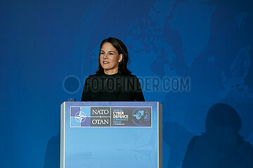 Berlin  Deutschland - Annalena Baerbock eroeffnet die NATO Cyber Defence Conference.