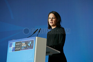 Berlin  Deutschland - Annalena Baerbock eroeffnet die NATO Cyber Defence Conference.
