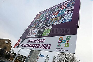 Werbung fuer Parlamentswahl in den Niederlanden 2023