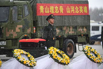 CHINA-LIAONING-SHENYANG-CPV SOLDIERS' REMAINS-RETURN (CN)