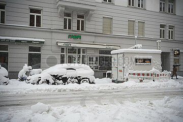 Winter und Schneefall in München