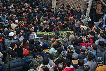 Funeral Of A Jammu and Kashmir Police Inspector Injured In Militant Attack In Srinagar
