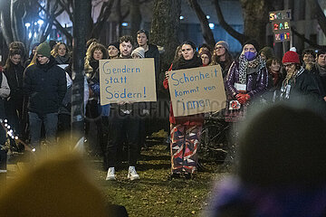 Demonstration in München gegen das geplante Genderverbot von Söder
