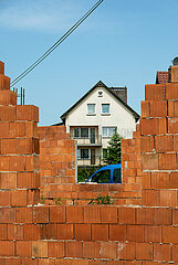 Polen  Wroclaw - Baustelle eines Einfamilienhauses