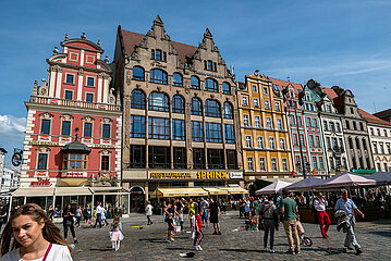 Polen  Wroclaw - Marktplatz (Rynek) in der Altstadt