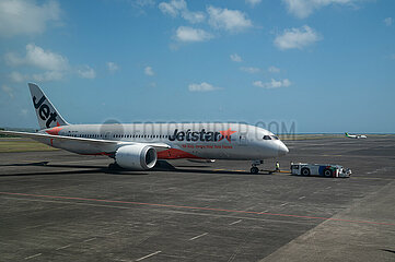 Denpasar  Bali  Indonesien  Jetstar Boeing 787 Dreamliner Passagierflugzeug auf dem internationalen Flughafen I Gusti Ngurah Rai