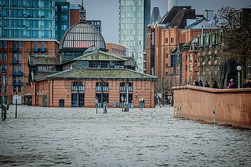 Hochwasser Fischmarkt Hamburg
