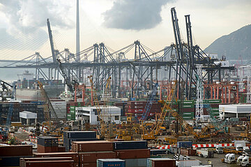 Hong Kong  China  Kwai Tsing Container Hafen