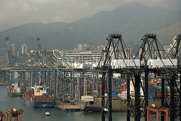 Hong Kong  China  Kwai Tsing Container Hafen