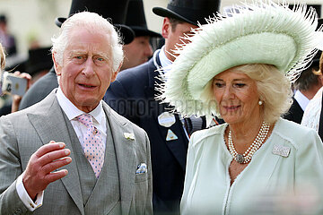 Royal Ascot  Portrait of HM King Charles III and Camilla  the Queen Consort