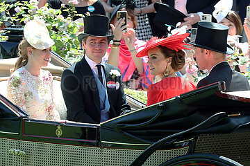 Royal Ascot  Royal Procession: HRH Prince William  Prince of Wales and HRH Catherine  Princess of Wales arriving with Mr. Edoardo Mapelli Mozzi and Princess Beatrice at the racecourse
