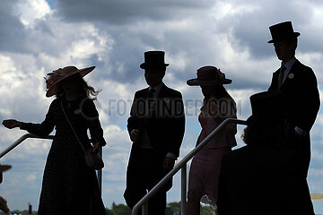 Royal Ascot  Fashion: Audience silhouetted against the sky